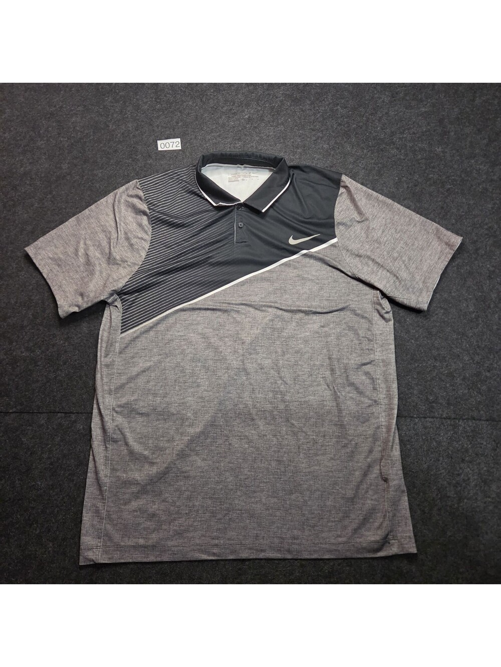 Nike Golf Tour Performance Dri-FIT Polo Shirt - Gray/Black Graphic Heathered